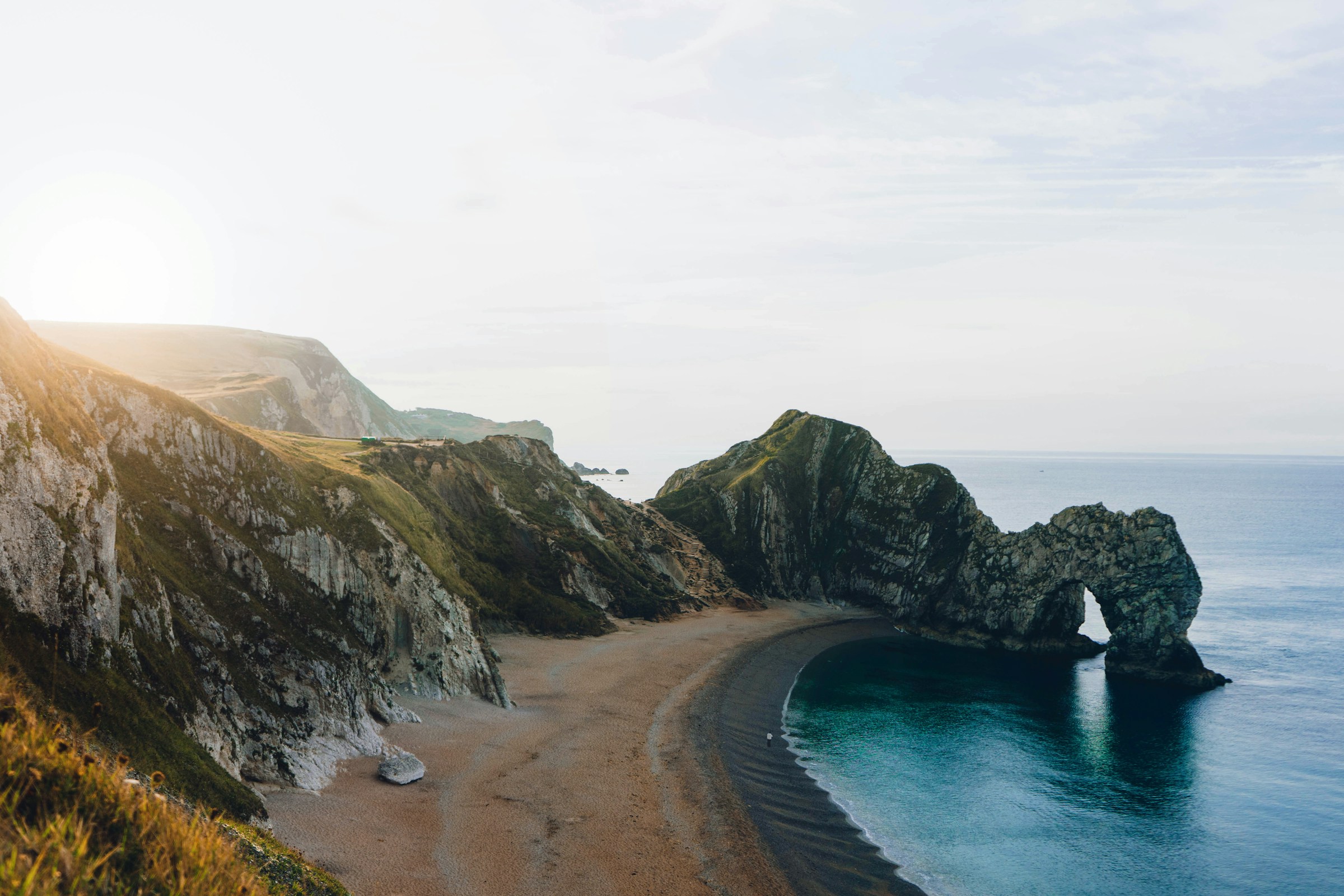 Durdle Door’s natural limestone arch on the Dorset coast
